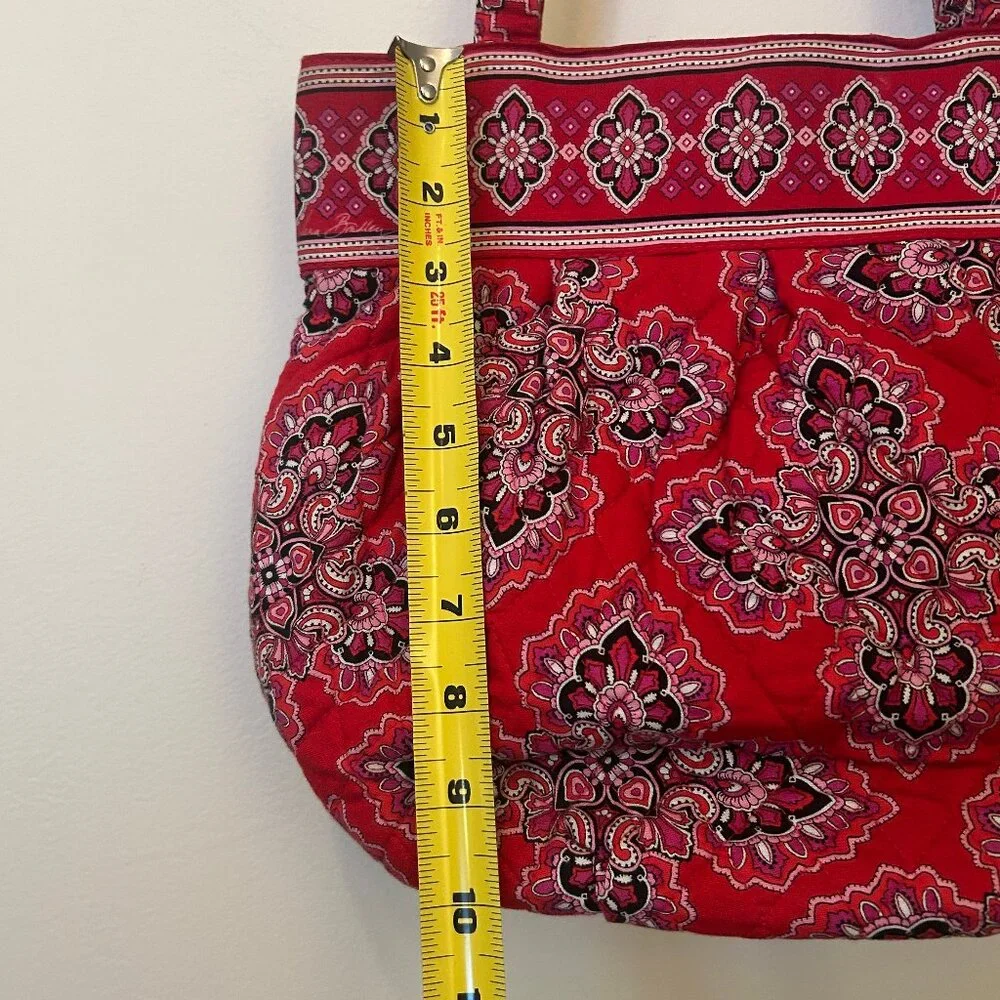Vera Bradley Frankly Scarlet zippered tote in red/multicolor; retired pattern